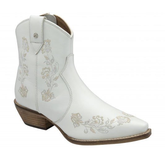 Ravel White Leather Hayton Ankle Boots