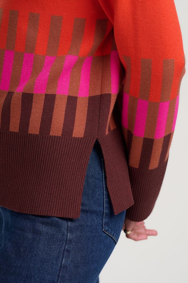 Sugarhill Brighton Serita Rollneck Jumper - Orange/Brown
