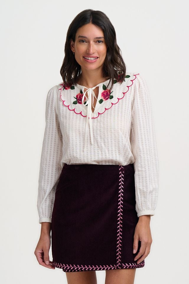 Sugarhill Brighton Susie Cord Mini Skirt - Dark Plum