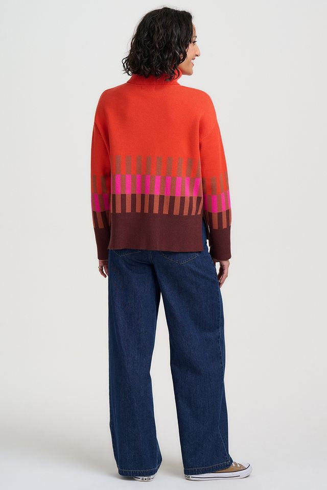 Sugarhill Brighton Serita Rollneck Jumper - Orange/Brown