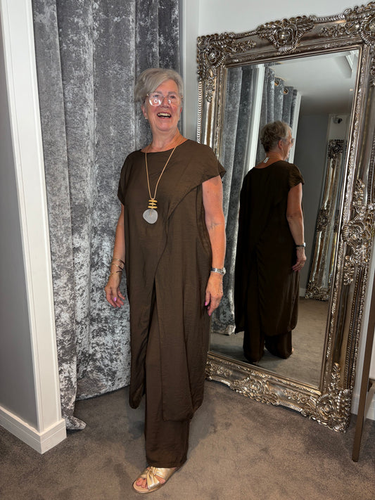 Studio Tunic Co-ord Set - Chocolate