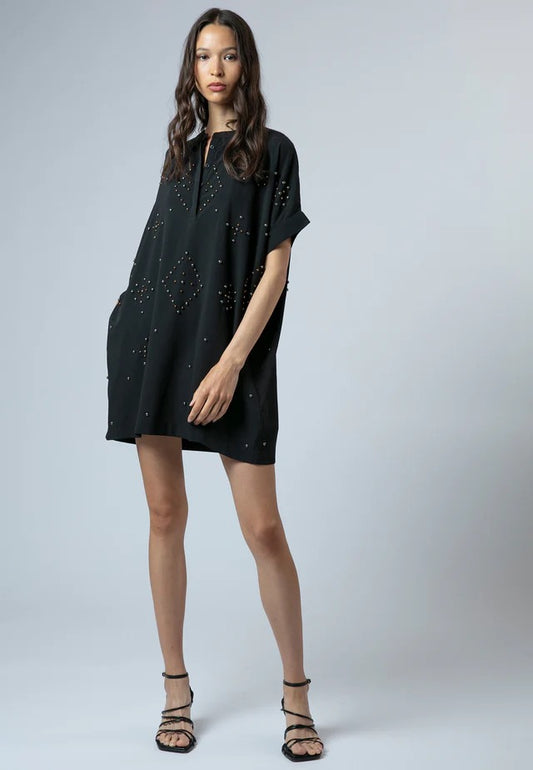 Religion Sarah Embellished Tunic Dress - Black