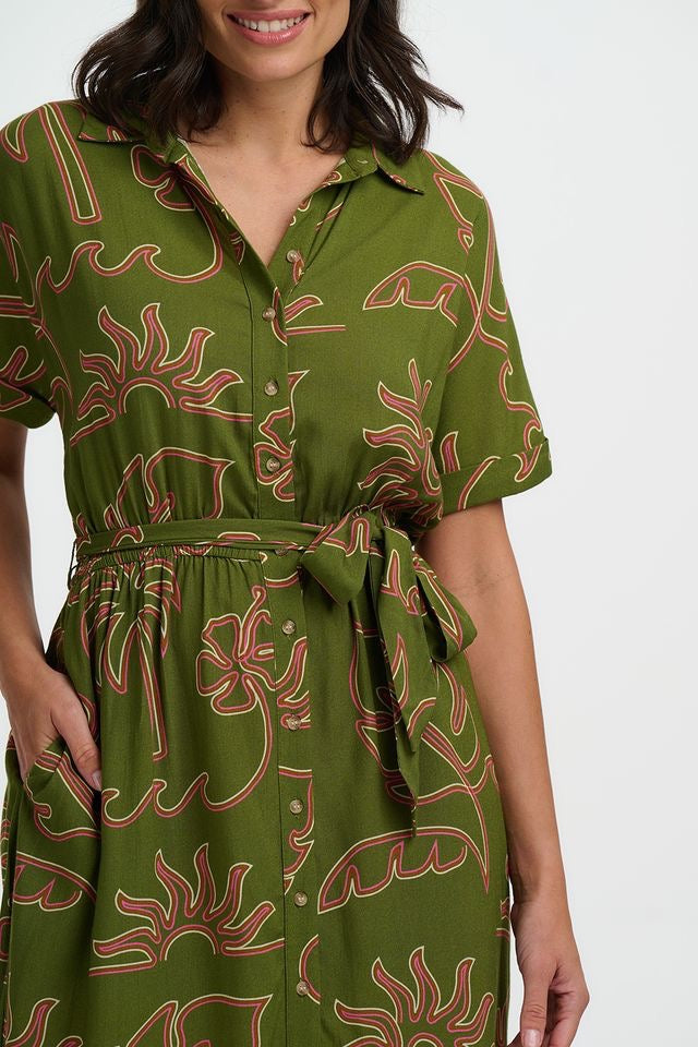 Sugarhill Brighton Leigh Midi Dress - Khaki