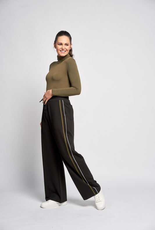 Pinns Wide Leg Ponte Stripe Trouser