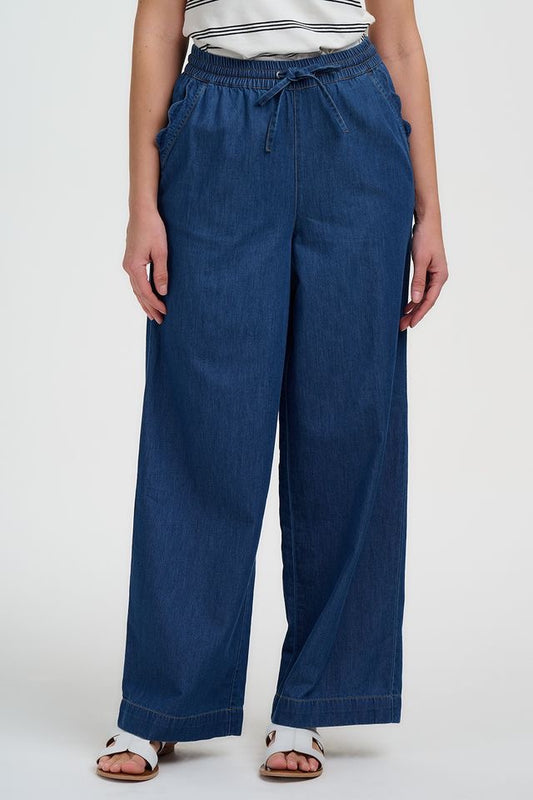 Sugarhill Brighton Megan Scallop Denim Trousers - Deep Blue