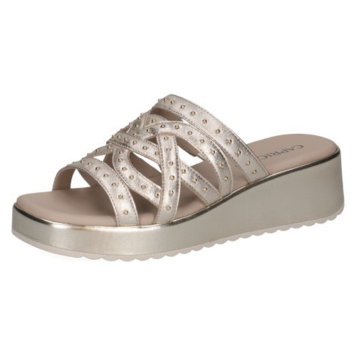 Caprice Leather Sandals - Gold