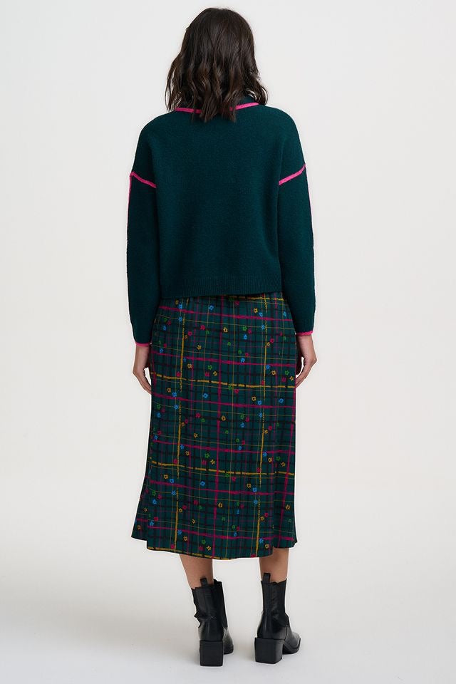 Sugarhill Brighton Melody Midi Skirt - Green Tartan