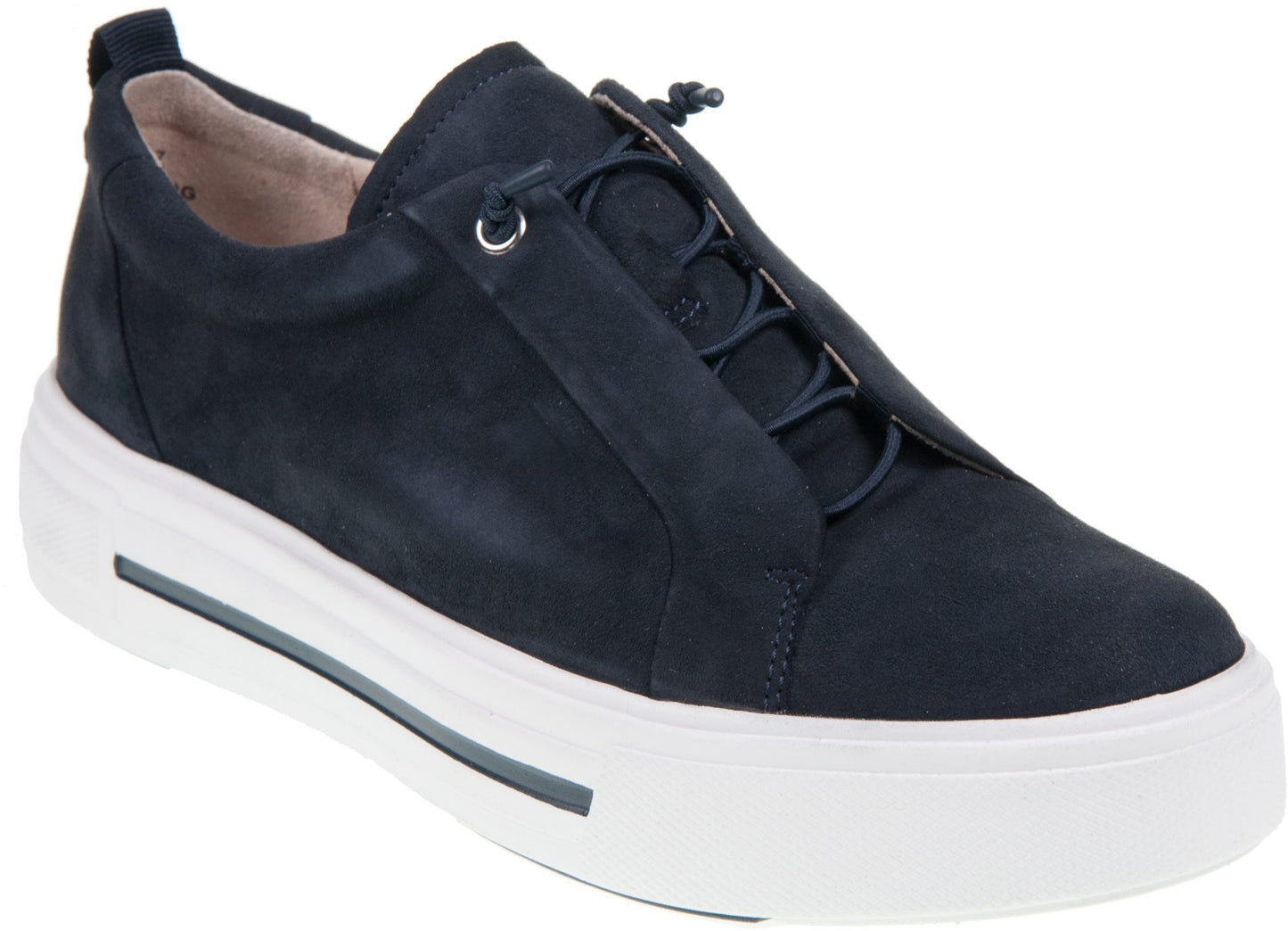 Caprice Navy Suede Slip On Trainer