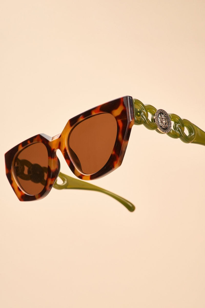 Powder Luxe Zelia Sunglasses - Tortoiseshell/Olive