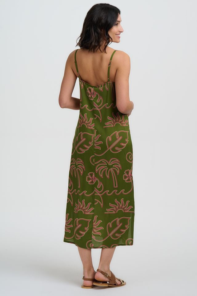 Sugarhill Brighton Raganni Midi Sundress - Khaki