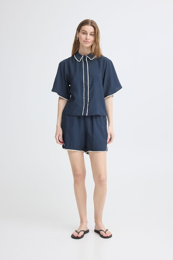 ICHI Lenni Blouse - Navy
