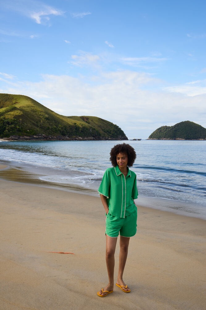 ICHI Lenni Blouse - Green Briar