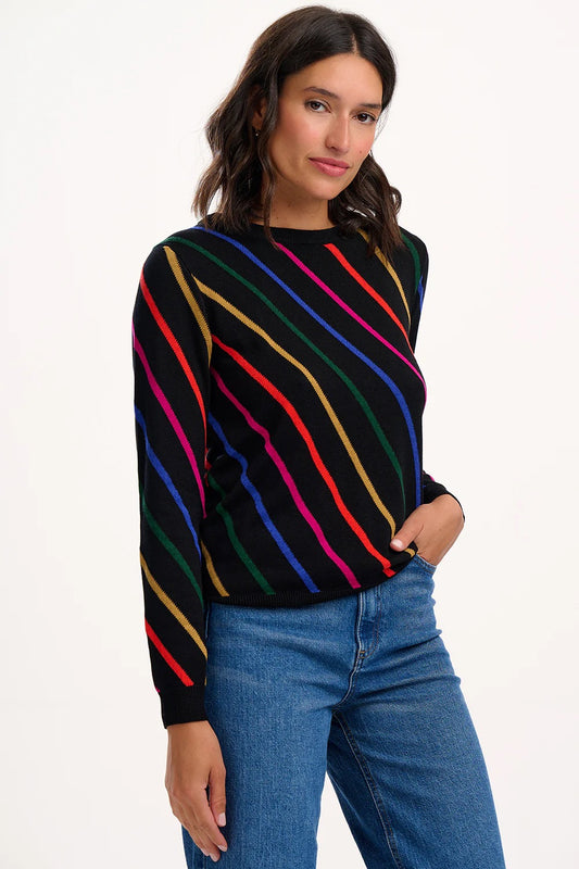 Sugarhill Brighton Rowena Retro Stripes Jumper - Black