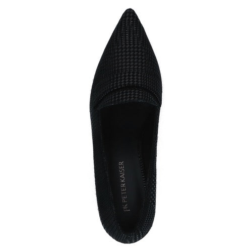 Peter Kaiser Textured Leather Court Heels - Black