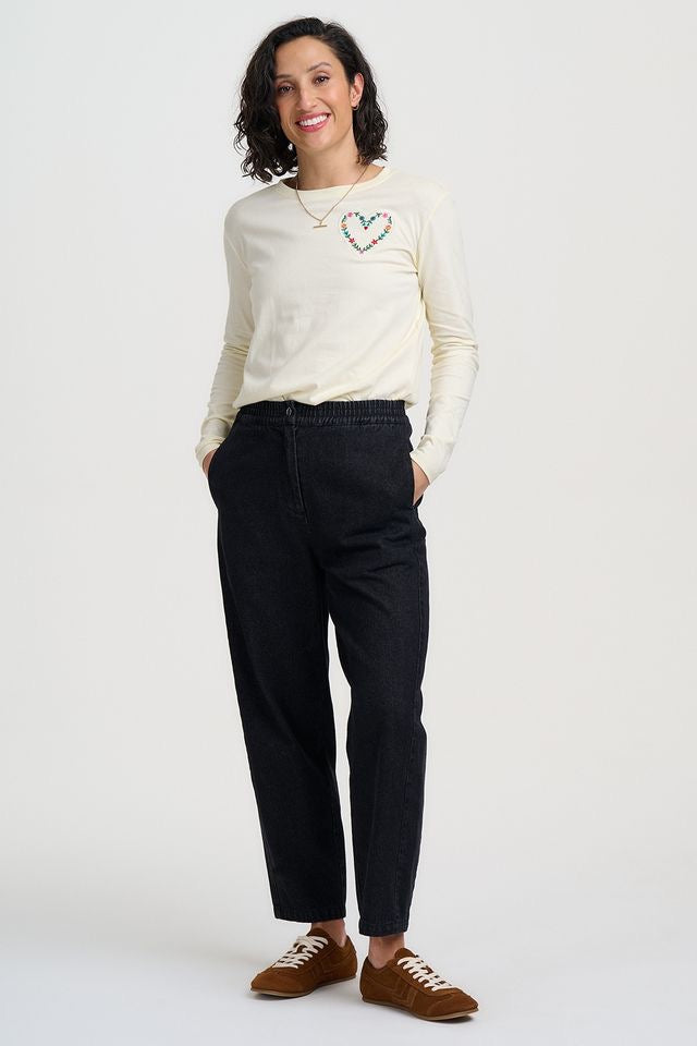 Sugarhill Brighton Mila Barrel Leg Trousers - Washed Black