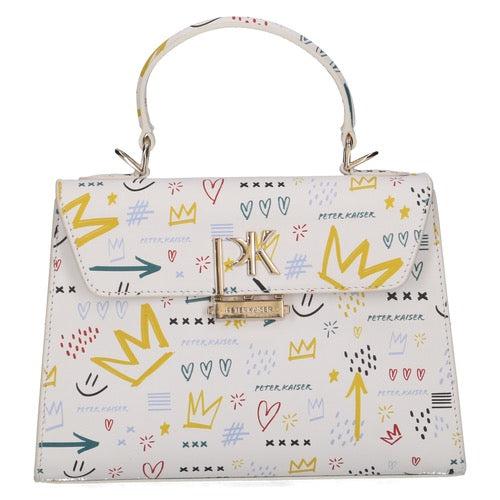 Peter Kaiser Leather Tote Bag - White Graffiti