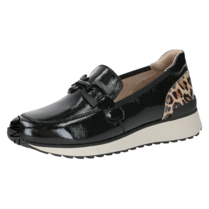 Caprice Patent Black Leather Sports Loafer