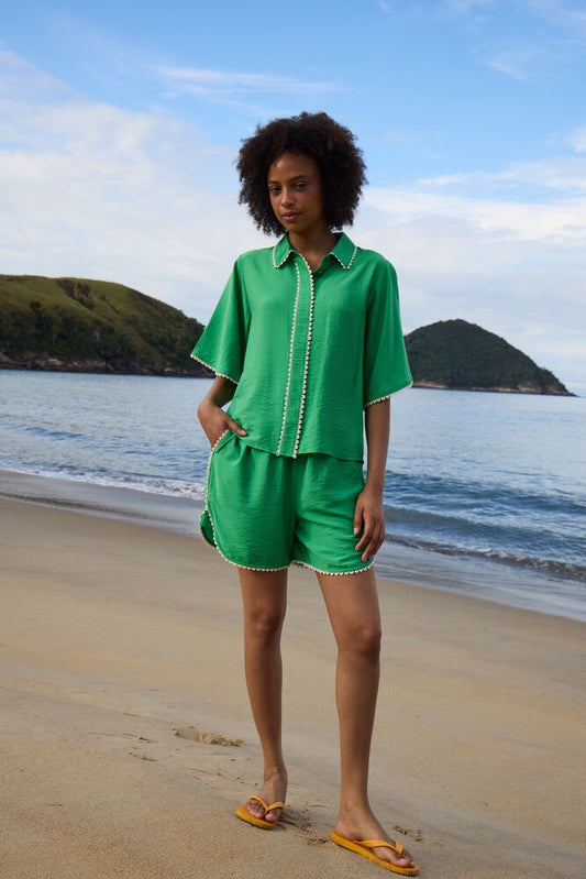 ICHI Leni Shorts - Green