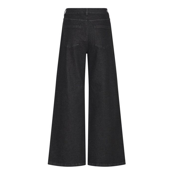 ICHI Braidy wide Leg Crystal Jeans - Dark Grey Wash