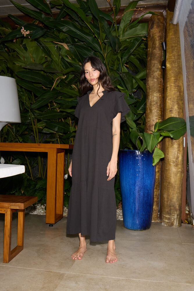 ICHI Lifana Midi Dress - Black