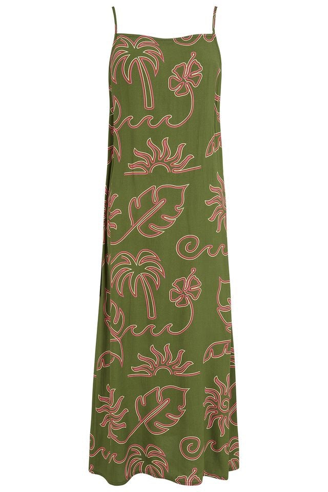 Sugarhill Brighton Raganni Midi Sundress - Khaki