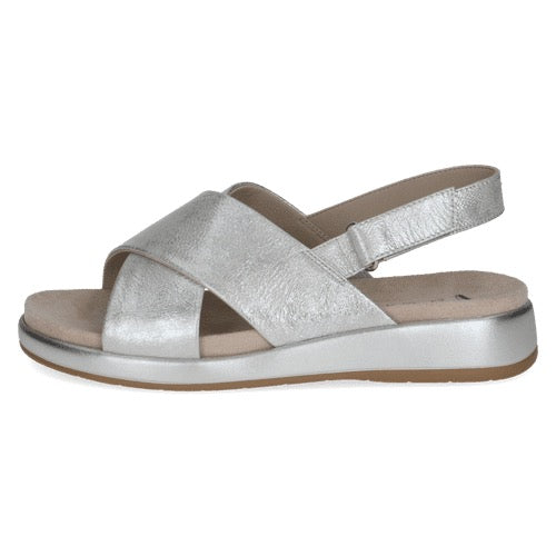 Caprice Leather Slingback Sandal - Silver