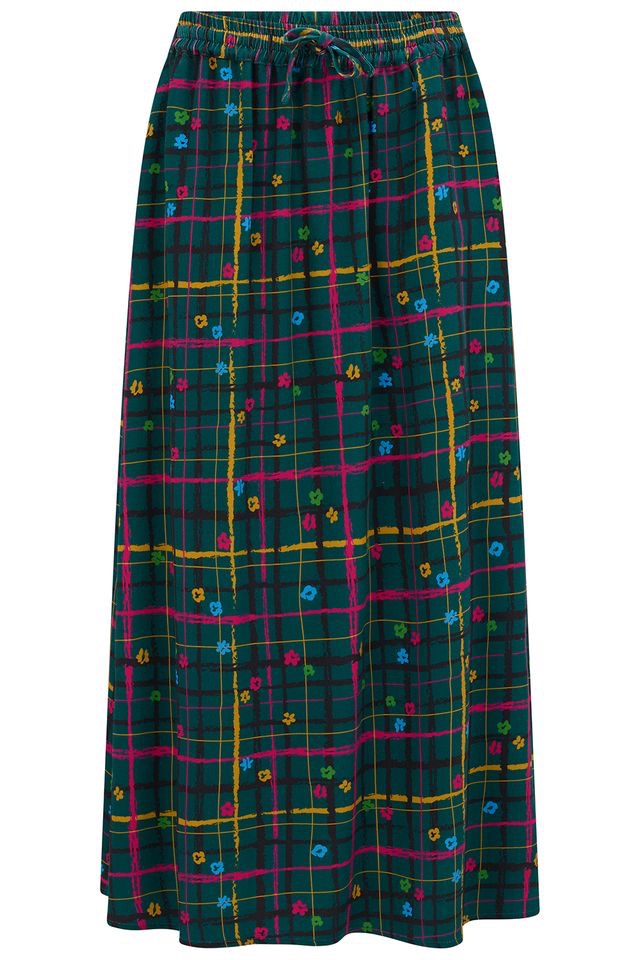 Sugarhill Brighton Melody Midi Skirt - Green Tartan
