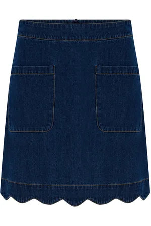 Sugarhill Brighton Vayda Scallop Skirt - Denim