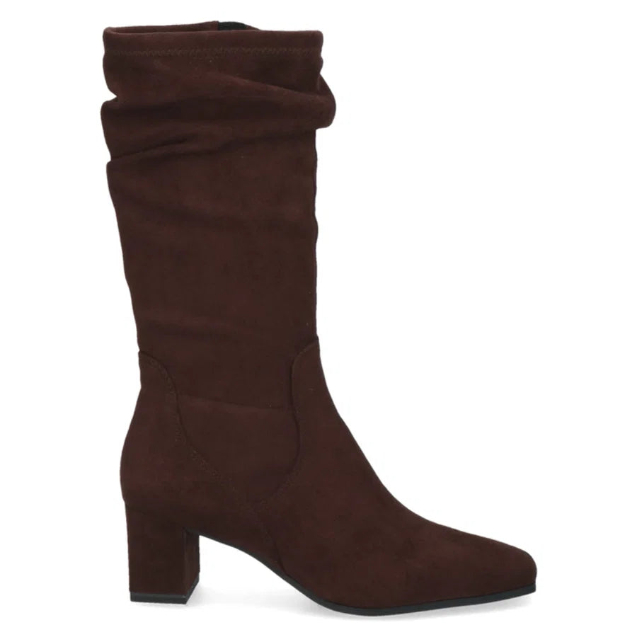 COMING SOON Caprice Faux Suede Vegan Knee-High Boot – Chocolate Brown