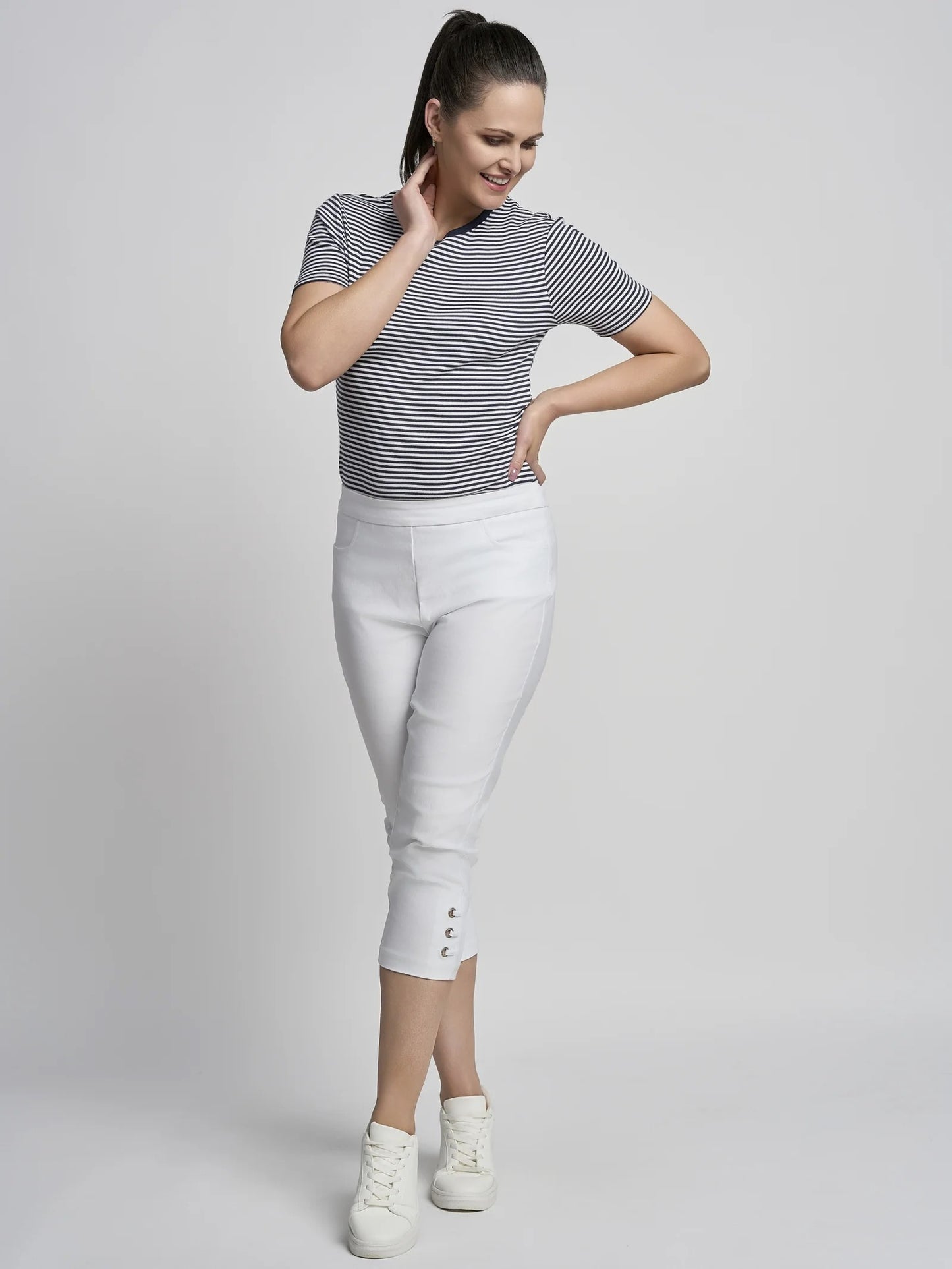 Pinns Crop Trouser - White