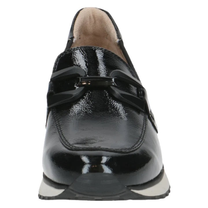 Caprice Patent Black Leather Sports Loafer