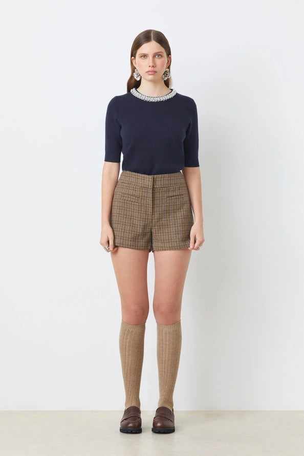 Suncoo Paris Pearl Knitted Sweater - Navy Blue