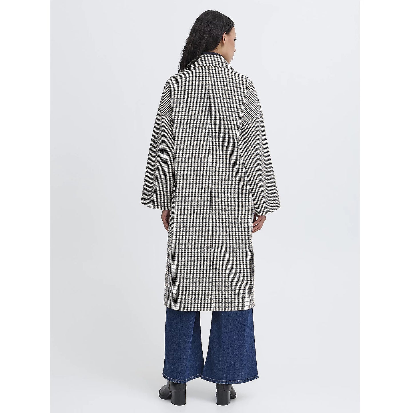 ICHI Emma Jacket - Navy Check