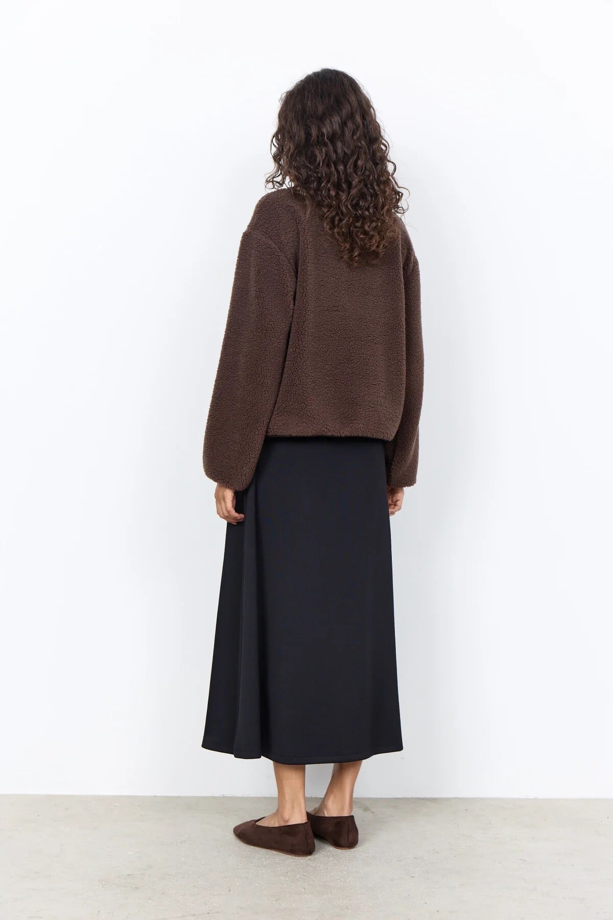 Soya Concept Button Down Fleece - Dark Brown