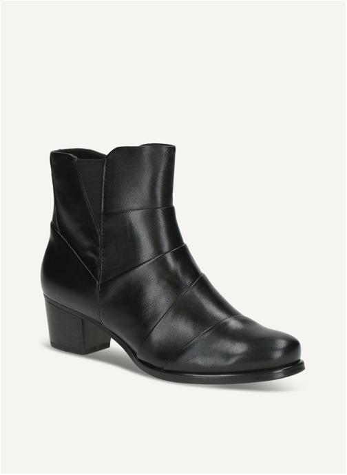 Caprice Black Nappa Leather Ankle Boot