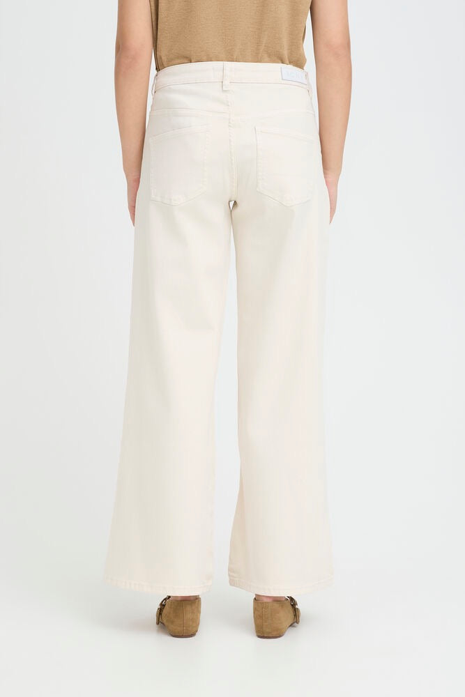 ICHI Ziggy Wide Leg Jeans - Birch White