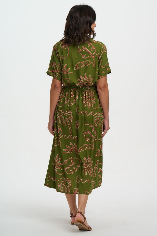 Sugarhill Brighton Leigh Midi Dress - Khaki