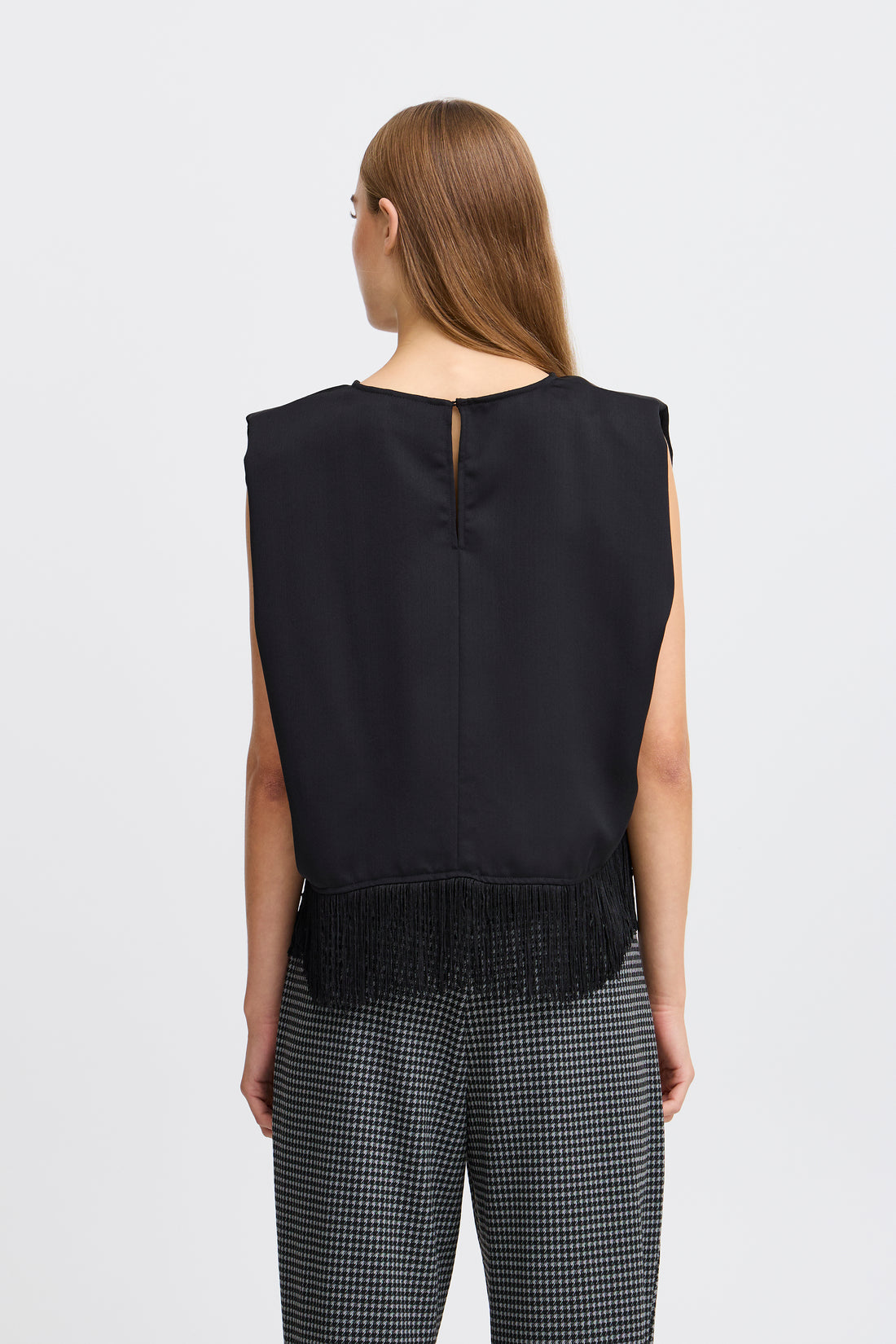 ICHI Ricco Black Tassle Top