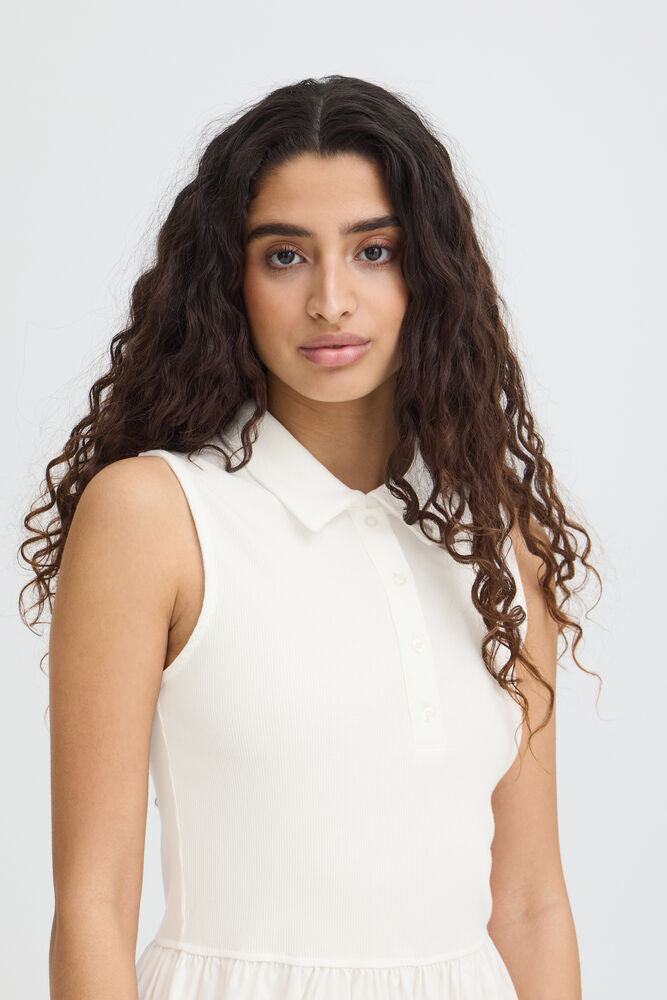 ICHI Monna Polo Dress - White