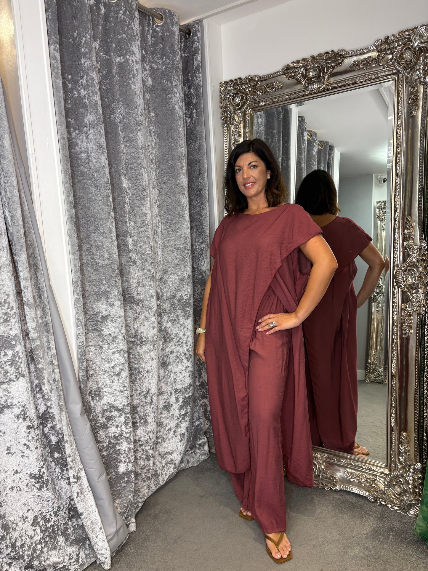 Studio Tunic Co-Ord Set - Bordeaux