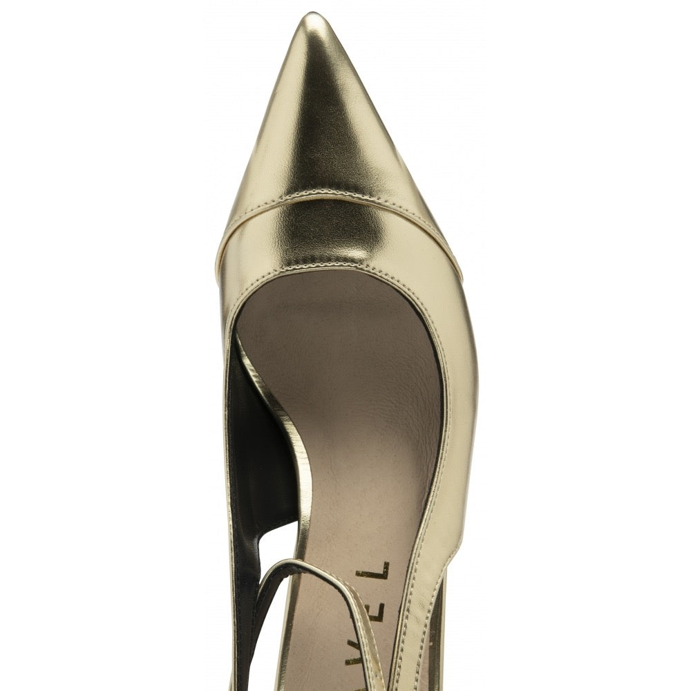 Ravel Gold Metallic Catrine Slingback Court Shoes