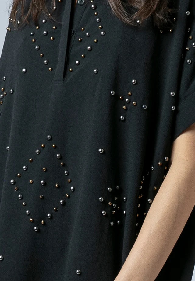 Religion Sarah Embellished Tunic Dress - Black