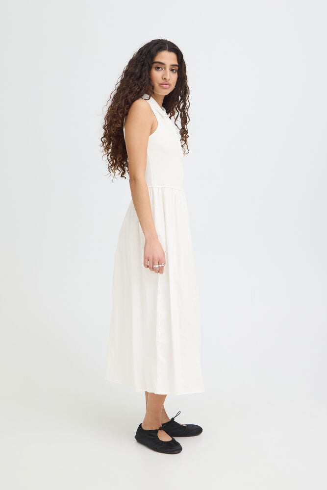 ICHI Monna Polo Dress - White