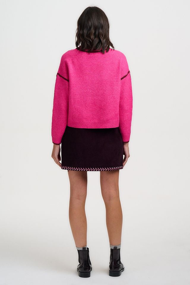 Sugarhill Brighton Susie Cord Mini Skirt - Dark Plum