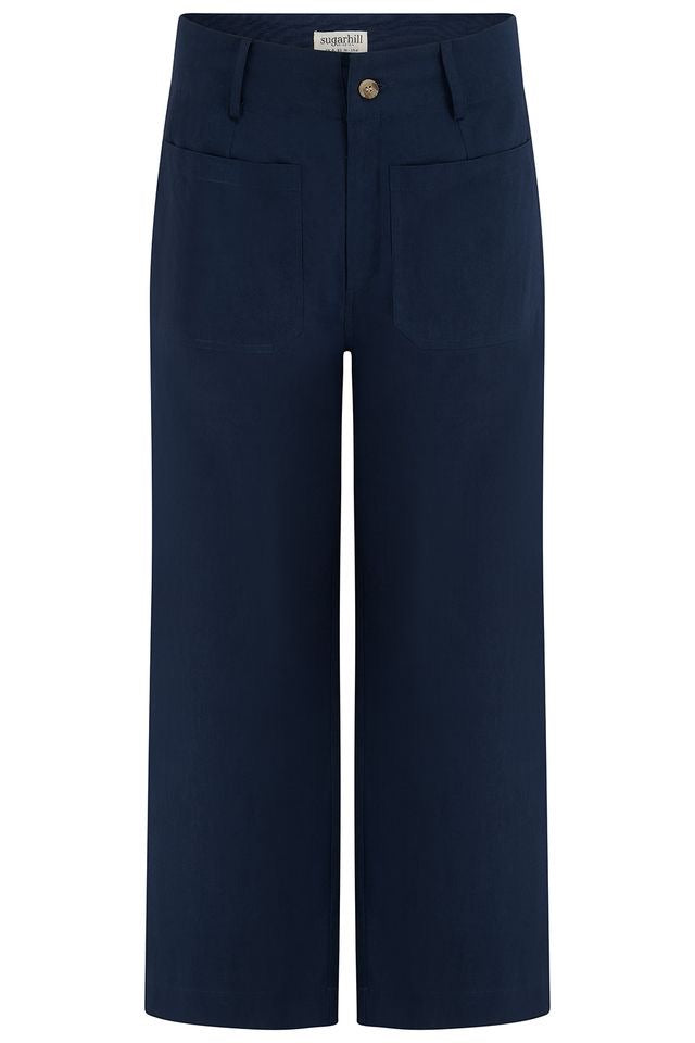 Sugarhill Brighton Skye Cropped Trousers - Navy