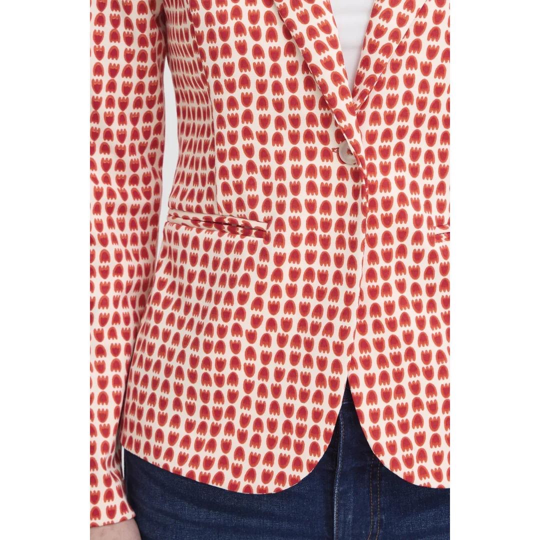 ICHI Kate Blazer Tulip Print - Red