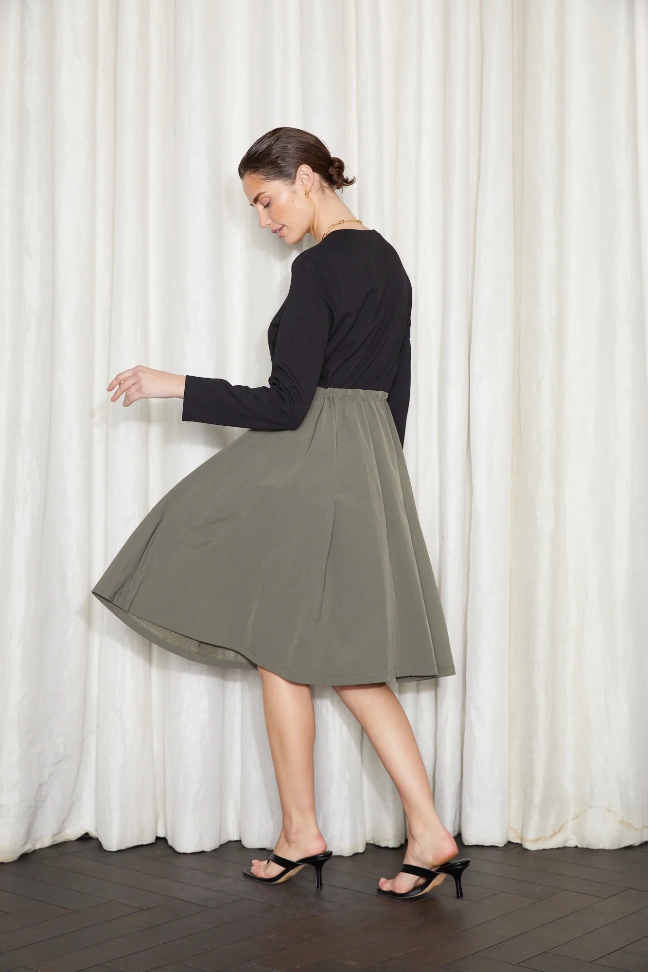 Jovonna Areska Dress Black/Khaki