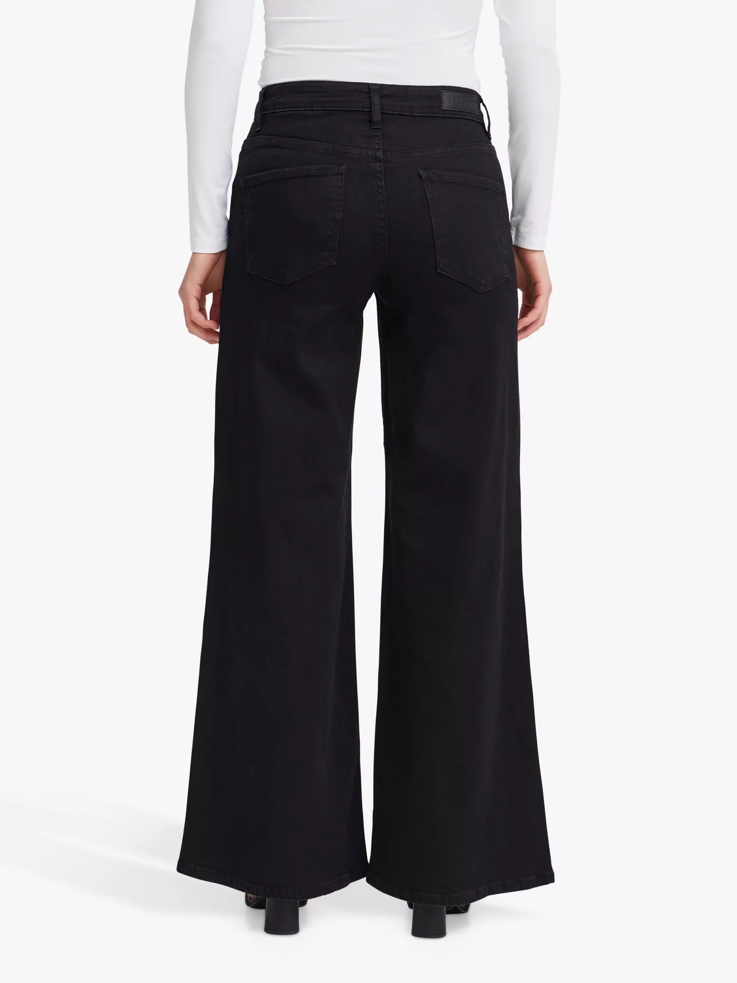 ICHI Litzy Black Wide Leg Jeans - Black