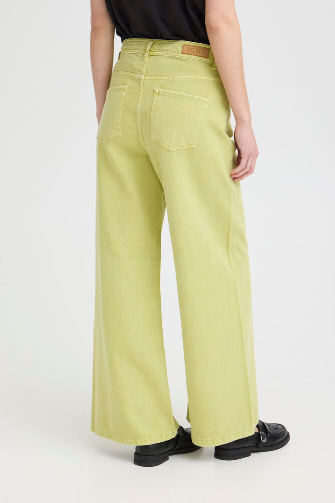 ICHI Mijalla Wide Leg Jeans - Lily Green