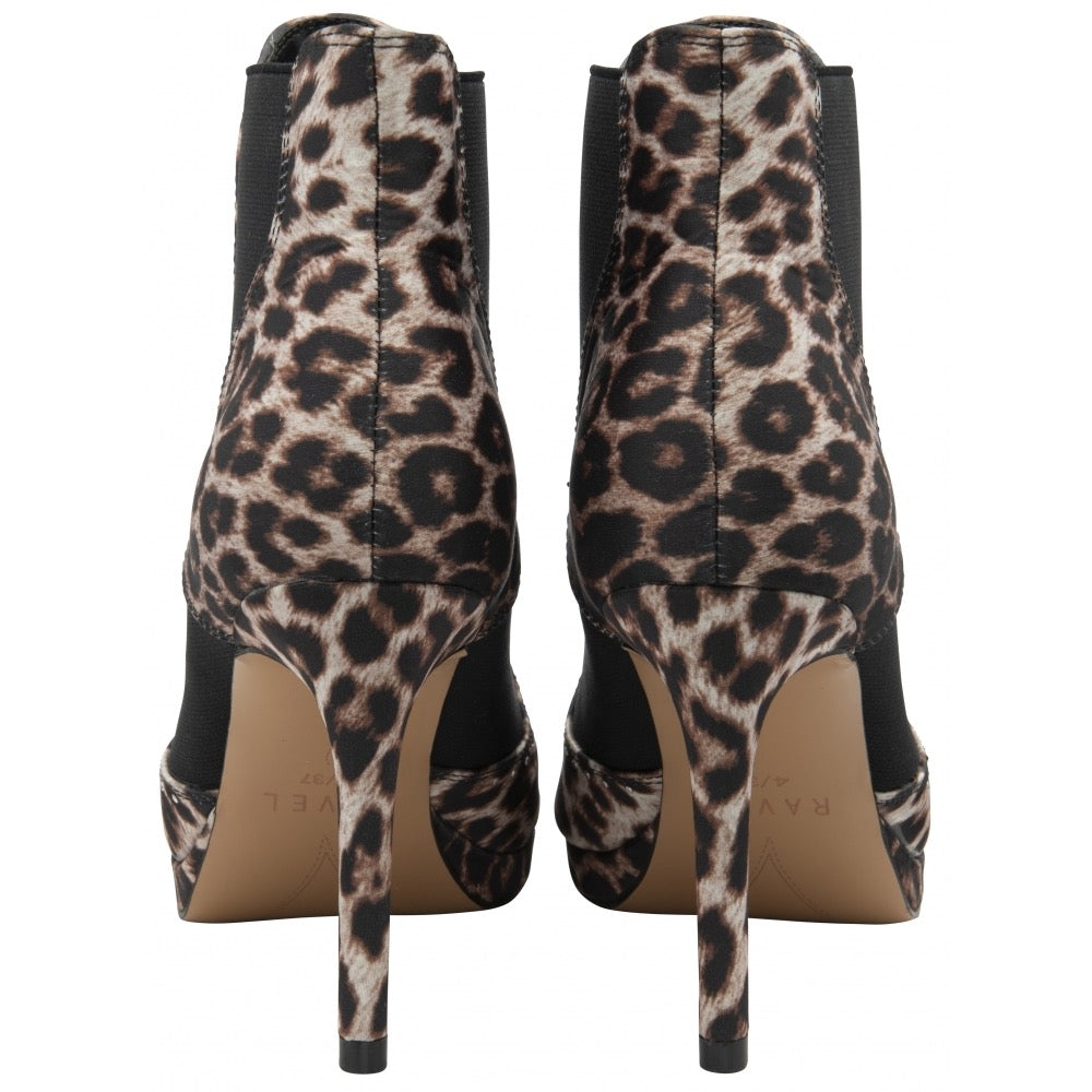 Ravel Polla Heeled Ankle Boot - Leopard